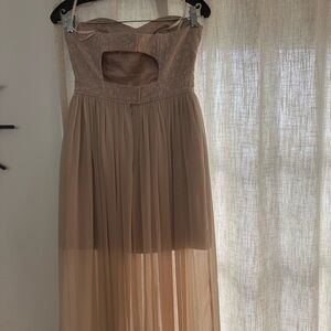 Beige strapless dress